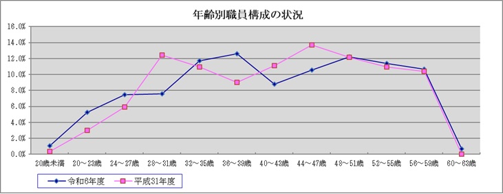 年齢別職員構成の状況