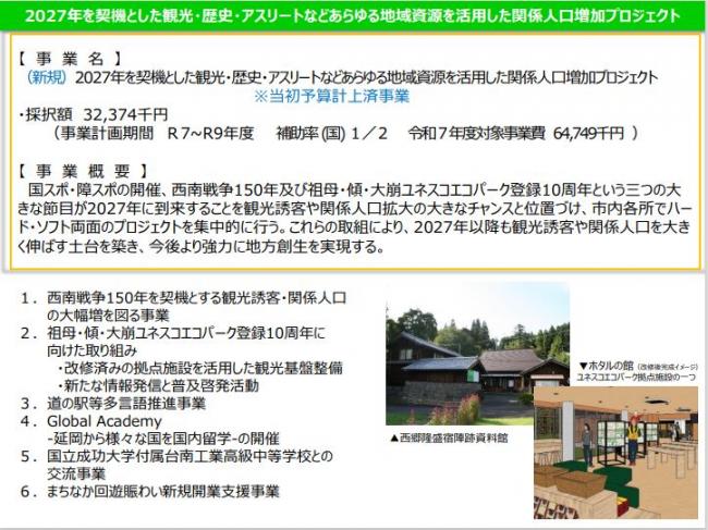2027年を契機とした観光・歴史・アスリート