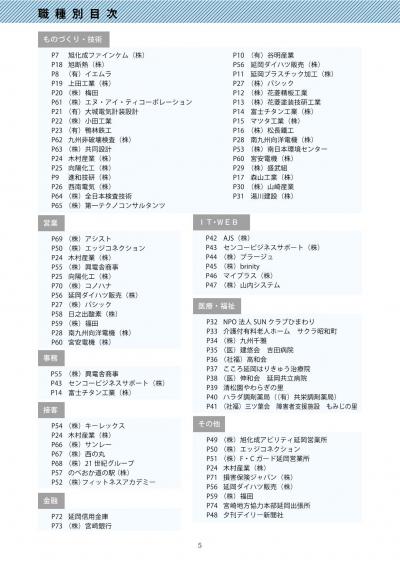 職種別目次