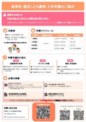 新年度入所申請のご案内 