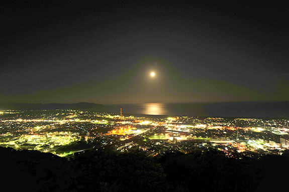 愛宕山から撮影した延岡市夜景の画像