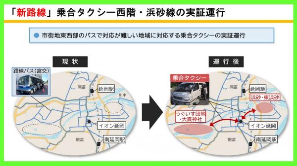 「新路線」乗合タクシー西階・浜砂線の実証運行①
