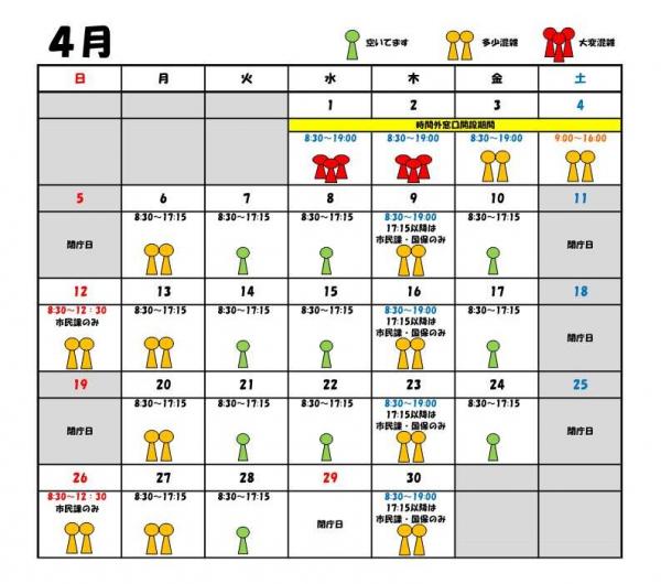 繁忙期カレンダー4月