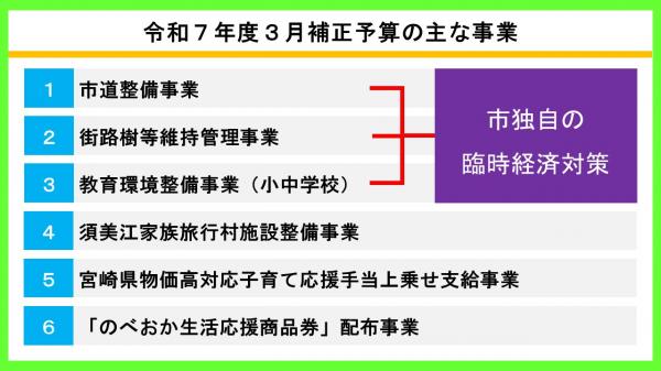 令和7年度3月補正予算の主な事業