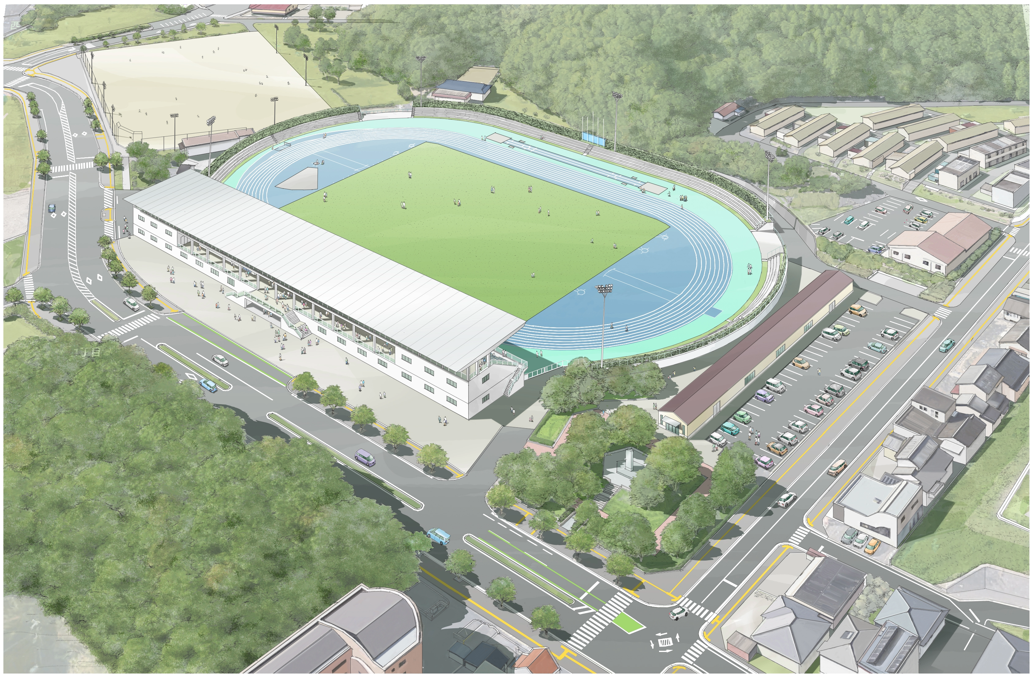 西階公園陸上競技場の整備後イメージ