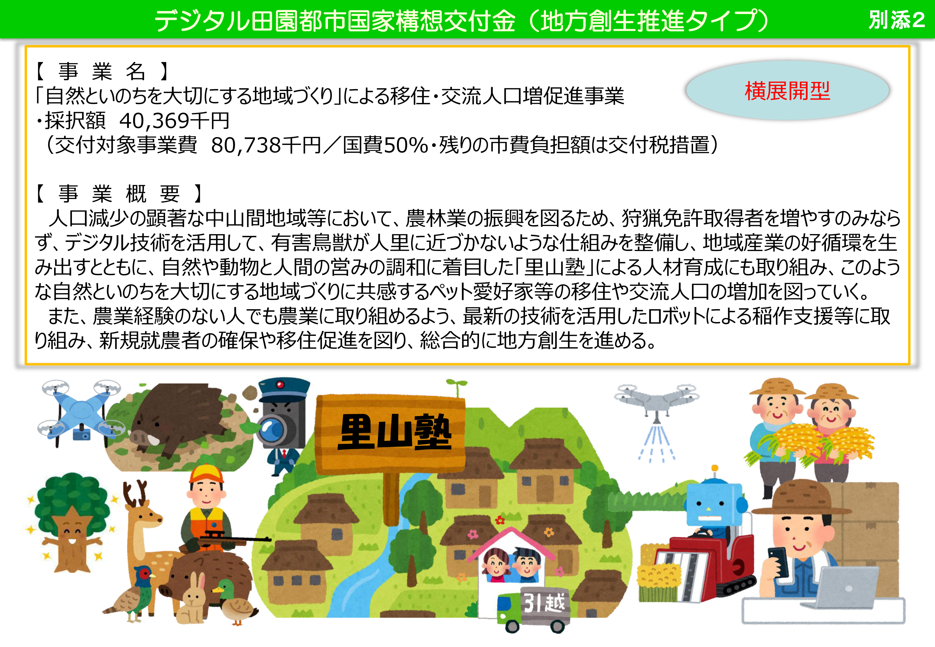 「自然といのちを大切にする地域づくり」による移住・交流人口増促進事業