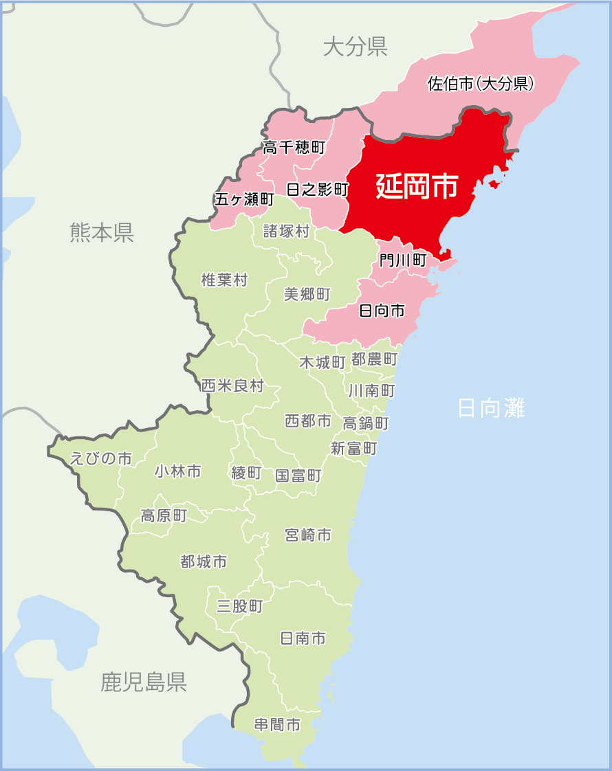 延岡市周辺地図